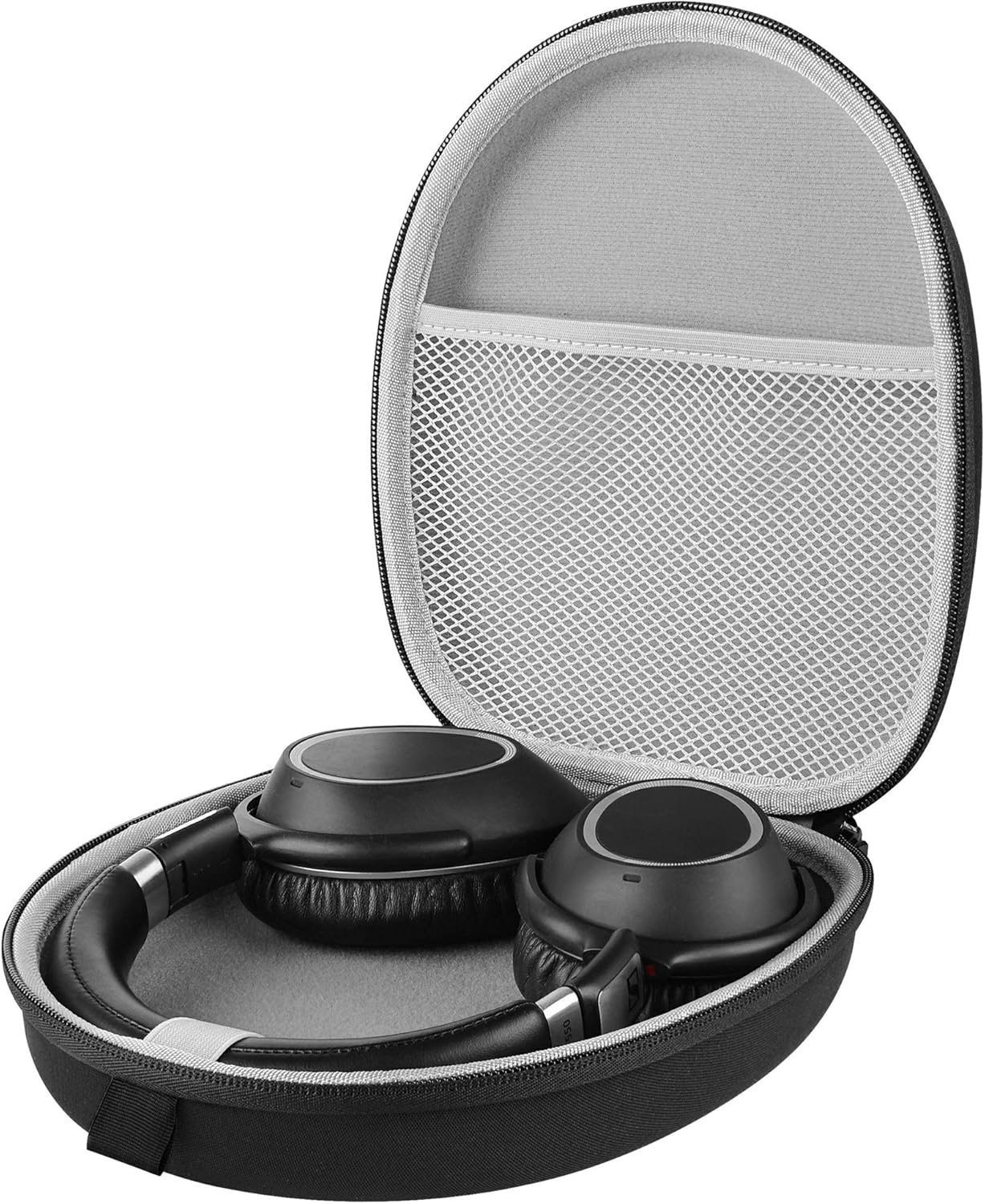 Linkidea Headphones Carrying Case Compatible with Sennheiser, AKG, Audio-Technica, JBL, Grado, Sony Case, Protective Hard Shell Travel Bag with Cable, Charger Storage (Black)