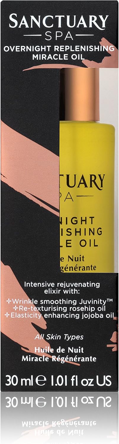 Sanctuary Spa Facial Oil, Overnight Replenishing Miracle Face Oil, 30ml