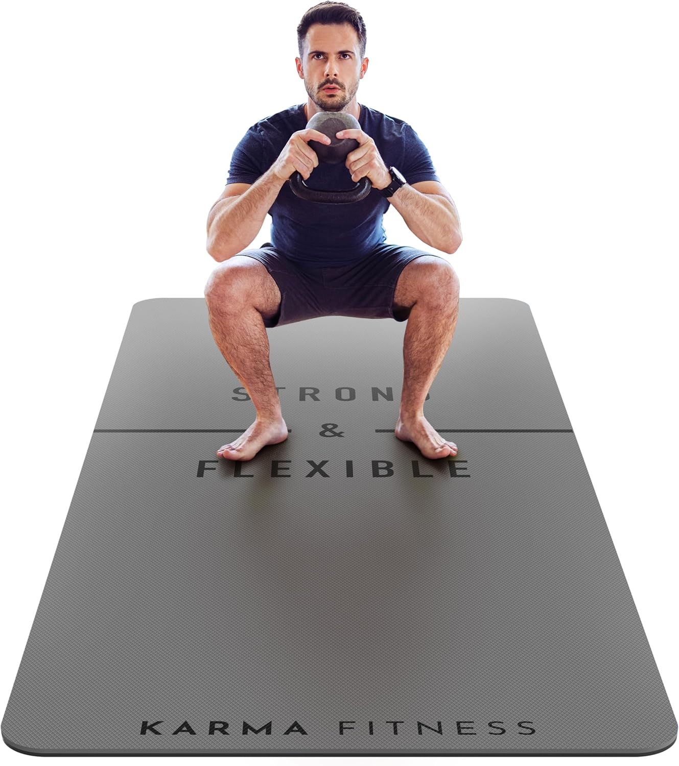 Large Exercise Mat - Extra Wide & Extra Thick Yoga Mat for Men & Women (183cm x 80cm x 10mm) - TPE Fitness Non Slip Gym Mat for Home HIIT Workouts, Pilates, Gymnastics