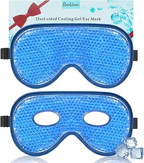 BeeVines Cooling Eye Mask, 2 Pack XL Jumbo Size Freezer Gel Eye Masks for Puffy Eyes Face, Ice Eye Mask, Cold & Warm Compress, Frozen Ice Pack for Post Eye Surgery & Allergies Treatment
