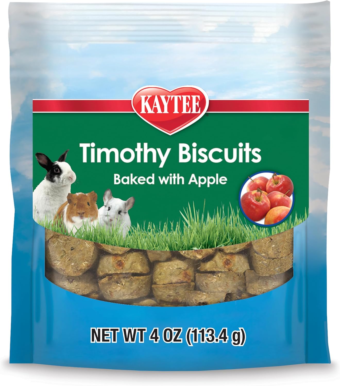 Kaytee Timothy Biscuits, Timothy Hay Bunny Treats for Rabbits, 4 Oz
