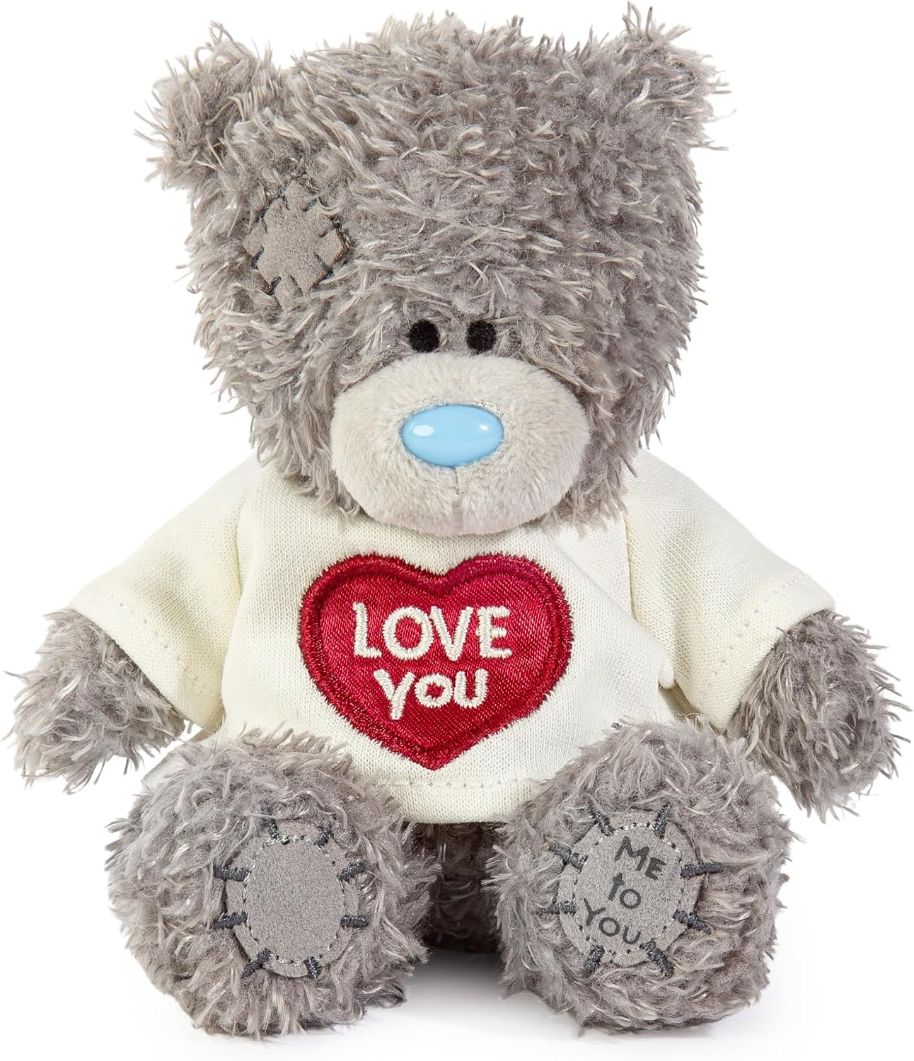 Me To You Tatty Teddy Plush 10cm-High Bear Wearing Cute 'Love You' T-Shirt - Official Collection, Grey