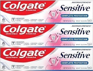 Colgate Sensitive Toothpaste, Complete Protection, Mint - 6 Ounce (Pack of 3)