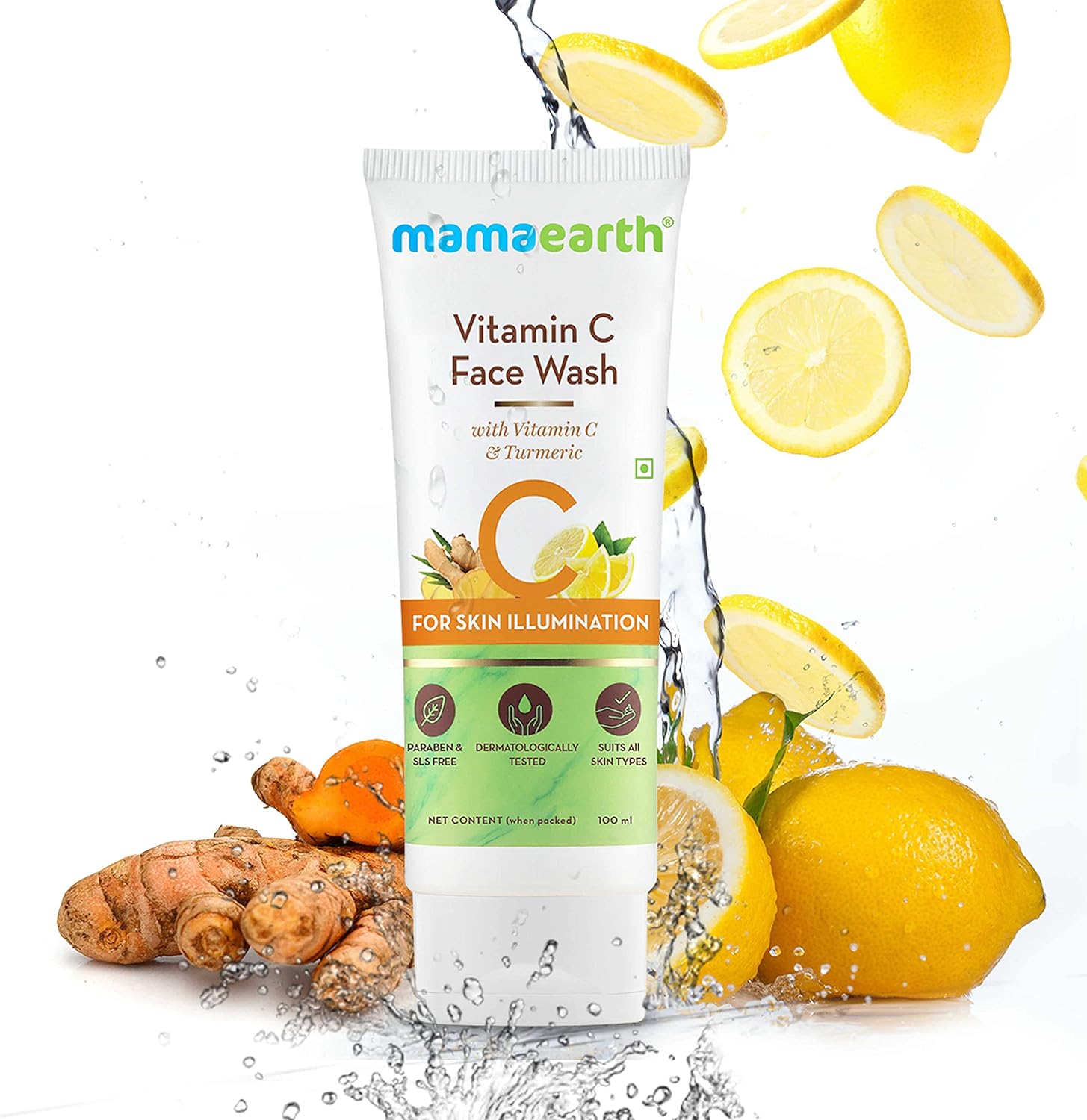 Mamaearth Vitamin C Face Wash with Turmeric for Skin Illumination 100 ml (Pack of 1)