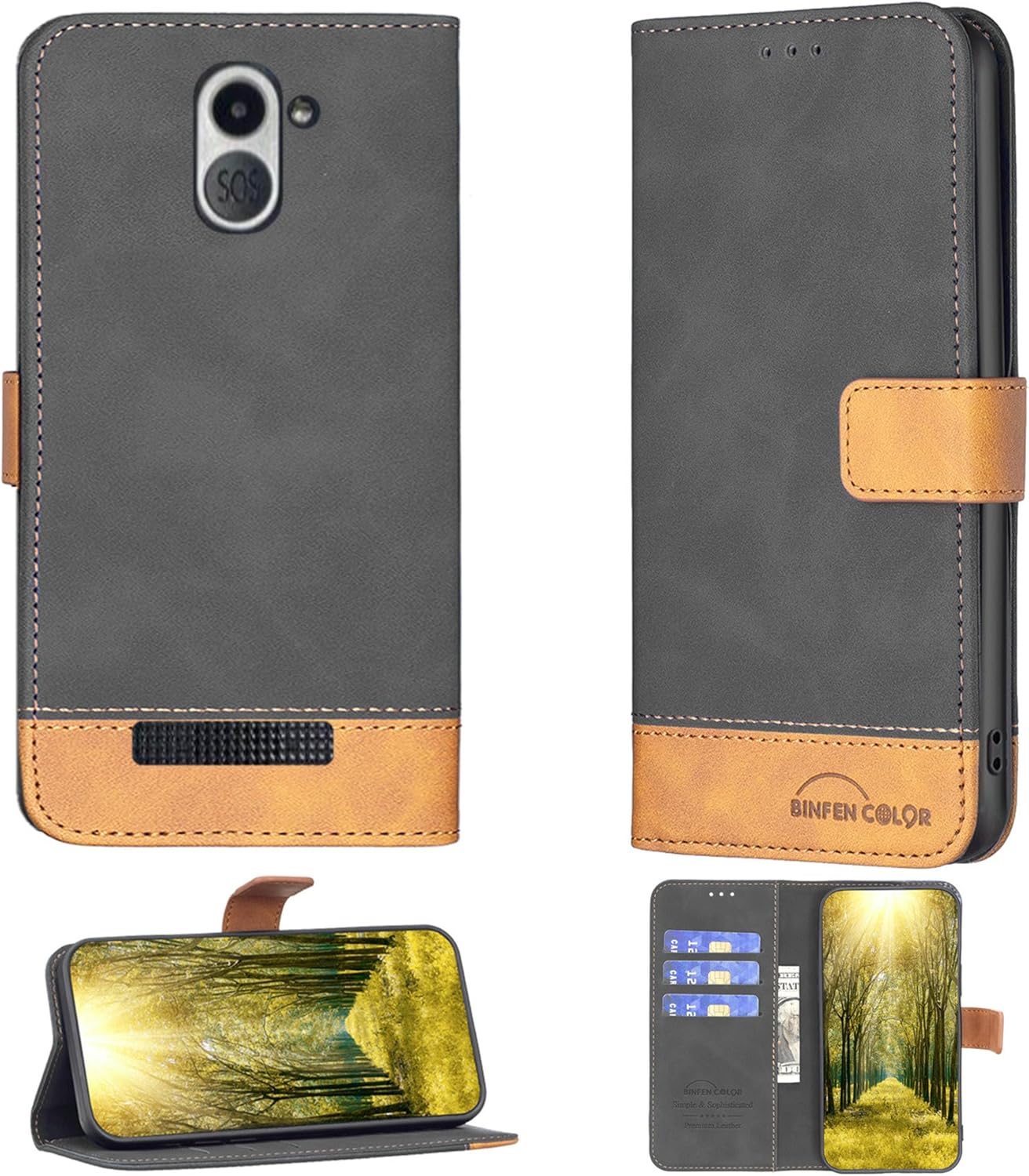 Aroepurt BERGSTROM H634 4G Case Compatible with BERGSTROM H634 4G Phone Case Cover Flip Stand Cover PU Leather BF11 Wallet Case Black