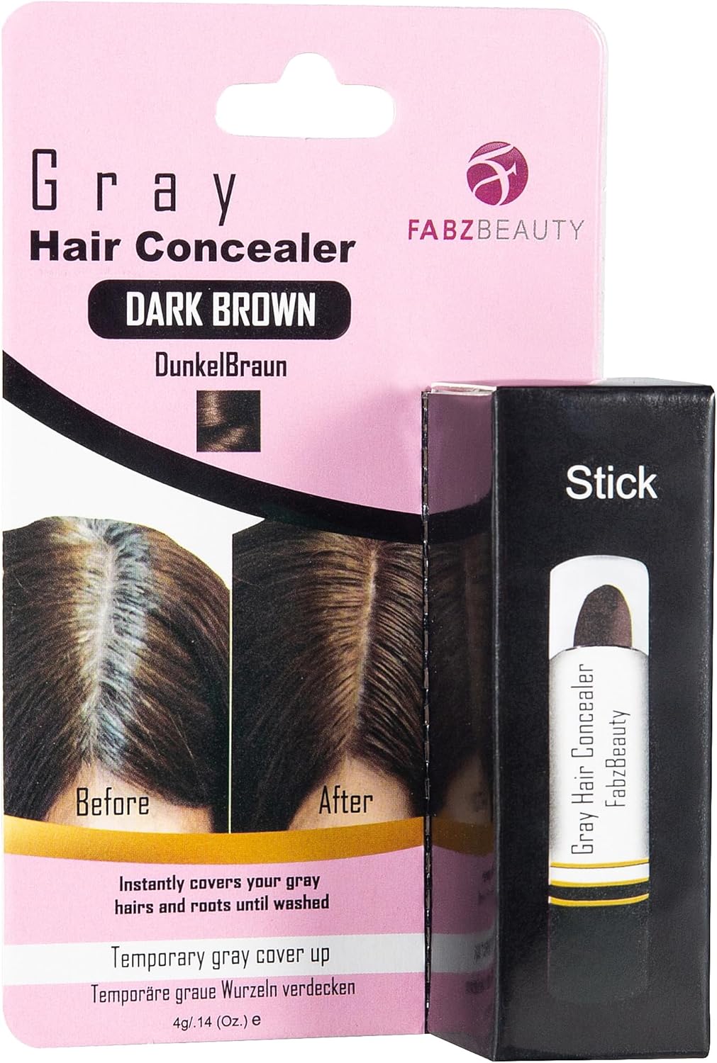 Gray Root Cover-up Stick for Women & Men Instantly Cover Your Grey Roots and Hair with Touch up Stick (Dark Brown)