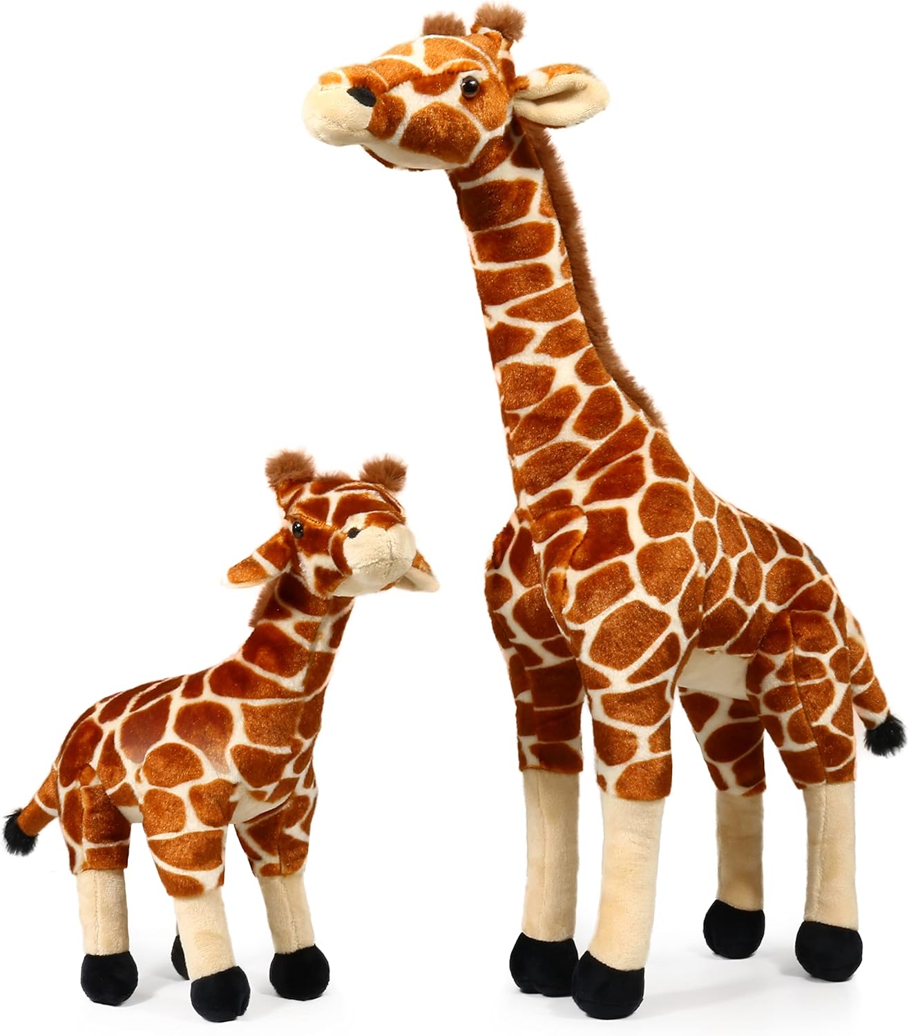 ICE KING BEAR Mom and Baby Stuffed Animals Soft Toy Set Zoo Wild Animals Plush (Giraffe)