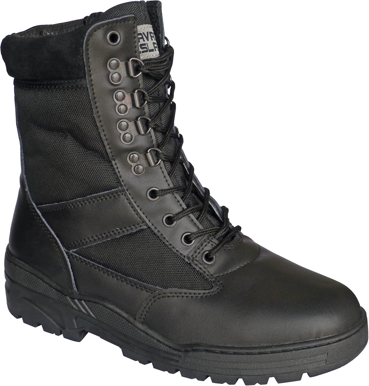Savage Island Men's Black Leather Combat Patrol Work Boots