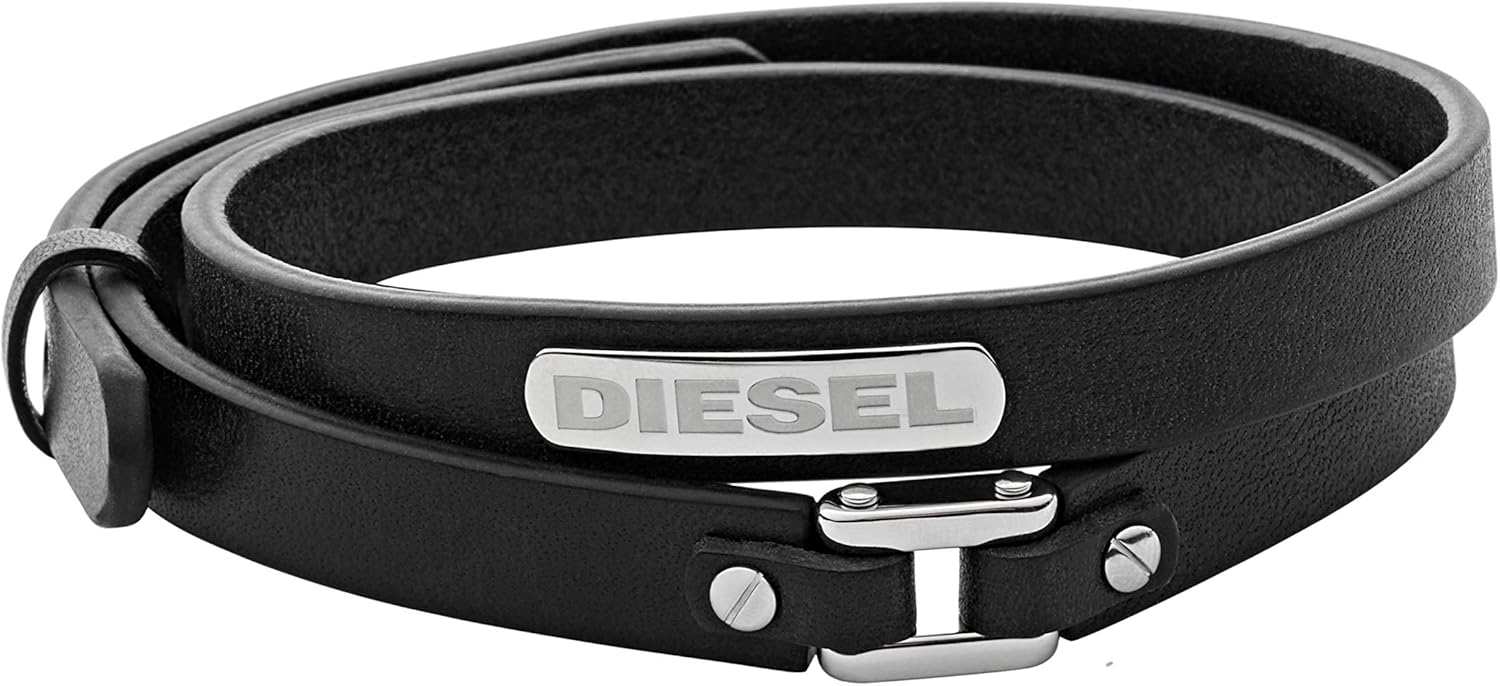 Diesel Men's Leather or synthetic with Collar pin closure bracelet