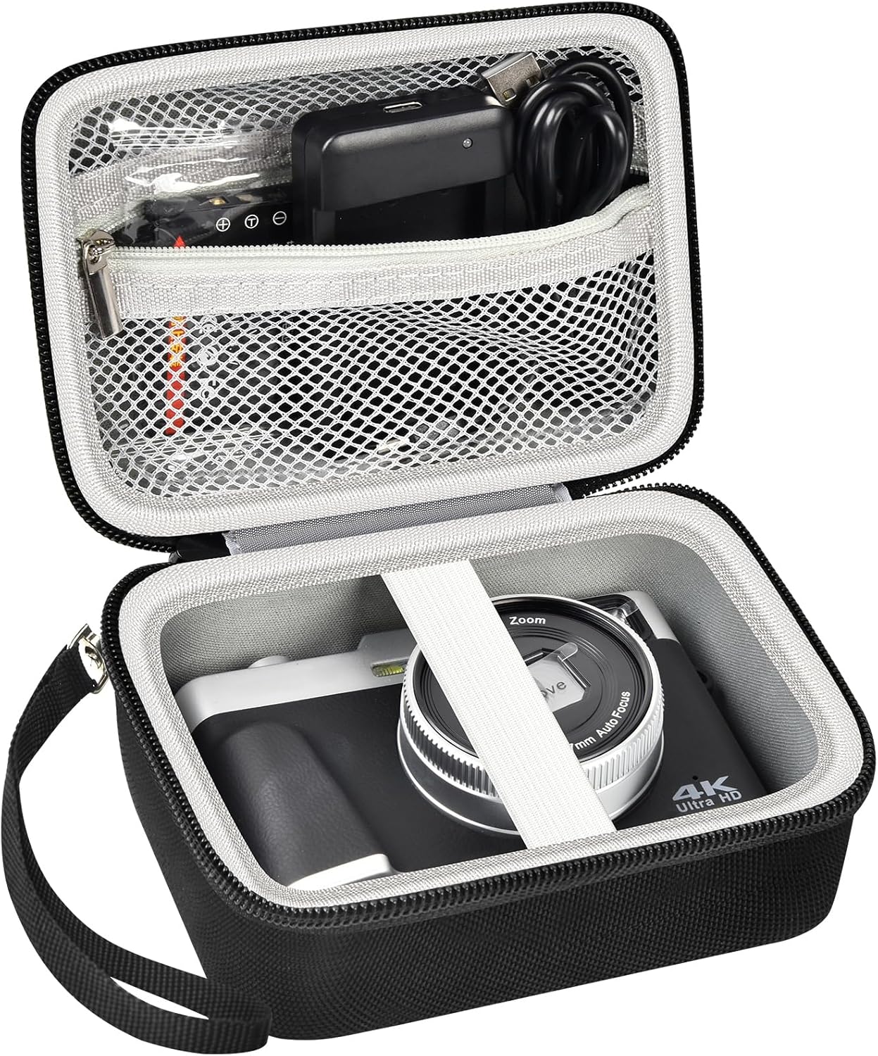 Hard Case Compatible with Sony ZV-1/ ZV-1F/ ZV-1 II Digital Camera，Portable Camera Storage Cover for ToAuite for Lecnippy for Bifevsr for Lecran 4K 5K Digital Camera-Black Bag+Black Zipper(Box Only)