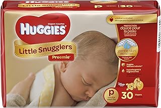Huggies Gentle Care Preemies Diapers, Size P, 30-Count