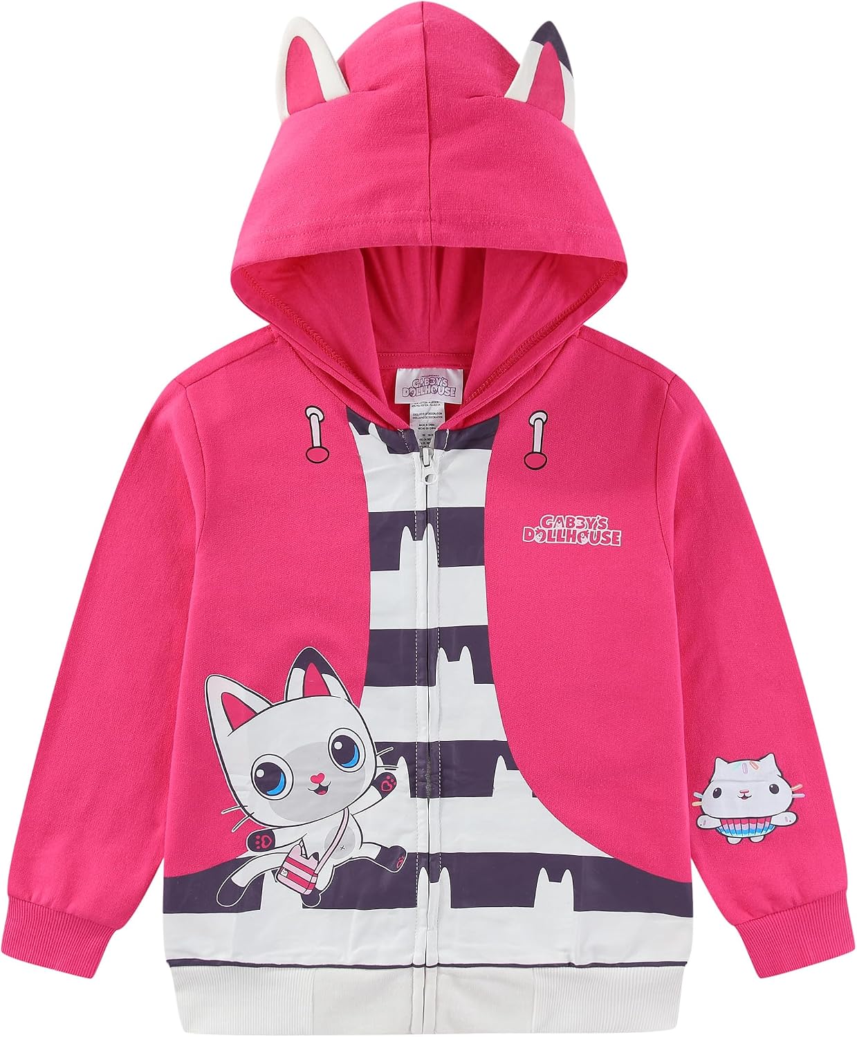 DREAMWORKS GABBY'S DOLLHOUSE Girls Zip Up Hoodie for Big Kids