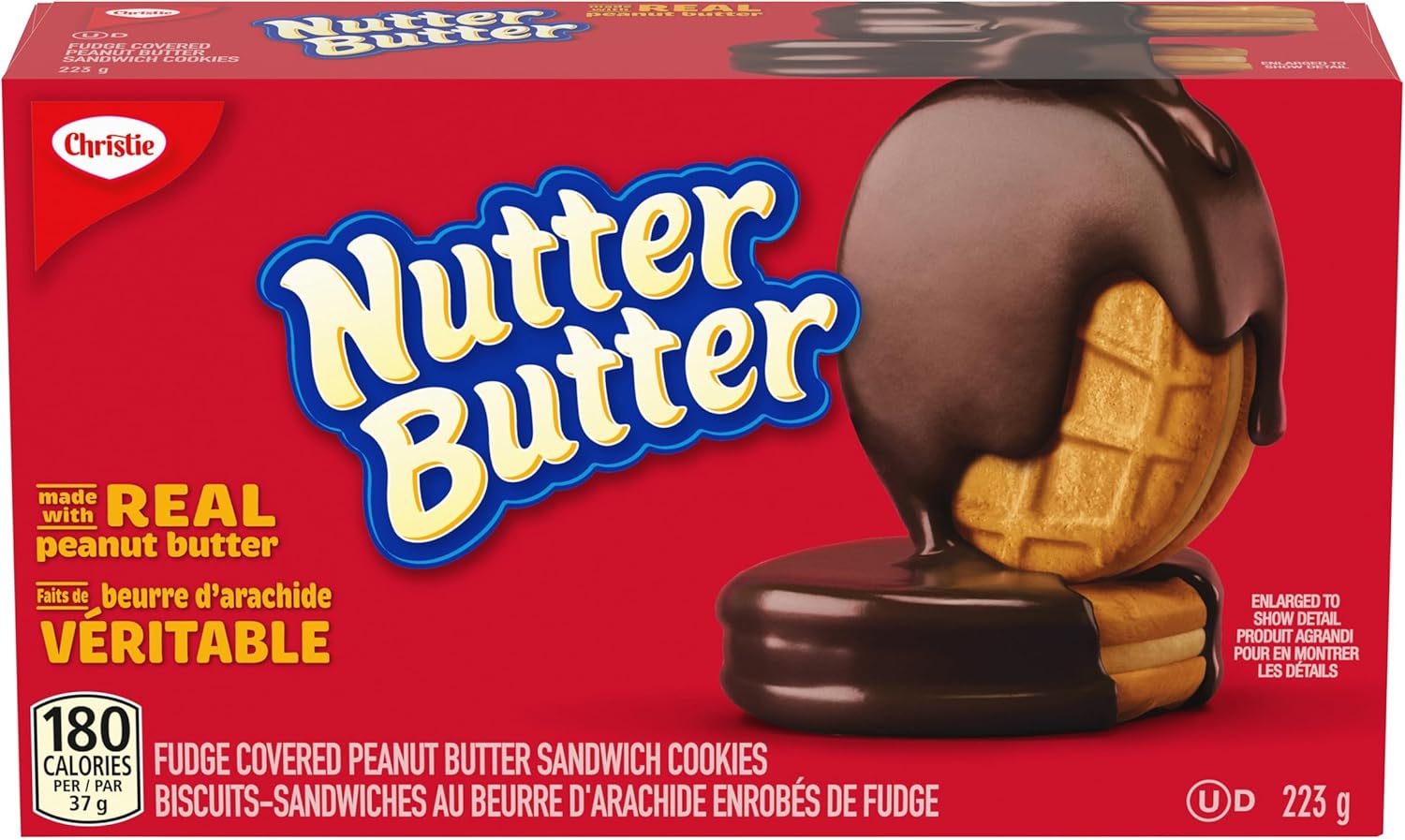 Christie Nutter Butter Fudge Covered Cookies with Real Peanut Butter, 223 Grams - Package May Vary