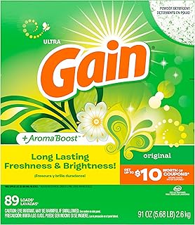 Gain Powder Laundry Detergent for Regular and HE Washers, Original Scent, 91 ounces (Packaging May Vary)
