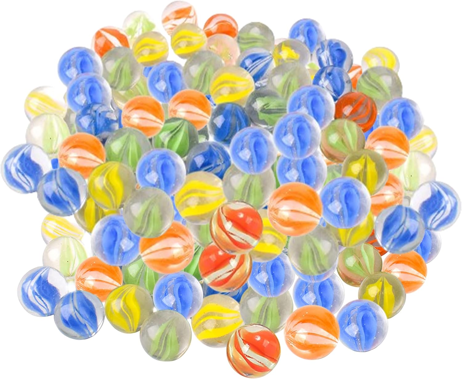 ARSUK Glass Marbles for kids 15mm Traditional Cat's Eye Assorted Colored Marble Toy Classic Outdoor & Indoor Games Arcade Table Games Home Decoration Use for Arts & Crafts Party Gift (70-80 Pcs)