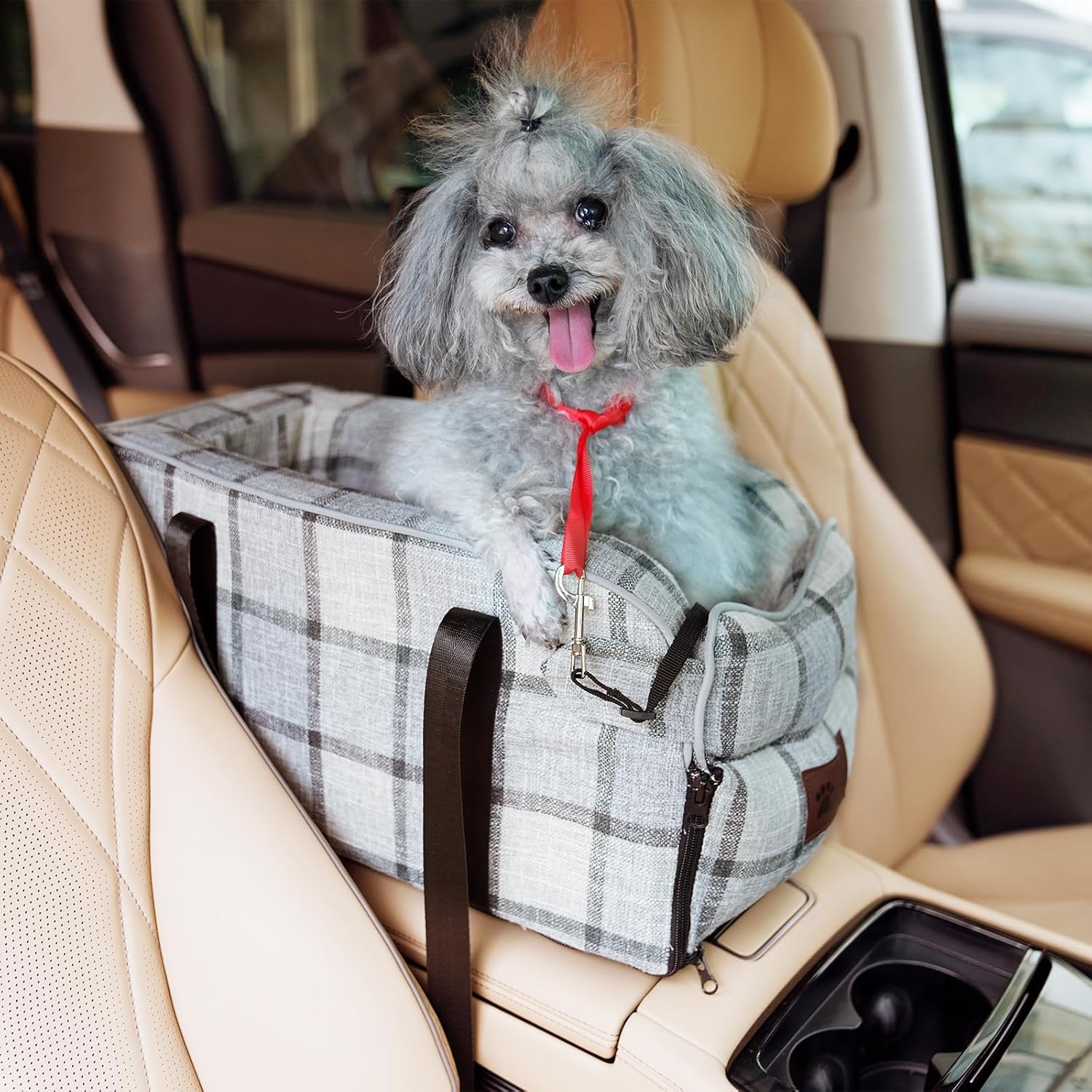 Dog Car Seat for Small Dogs Center Console Seat on Car Armrest Detachable and Washable Pet Booster Dogs and Cats Seat Fits TravelSeat for Small Pets
