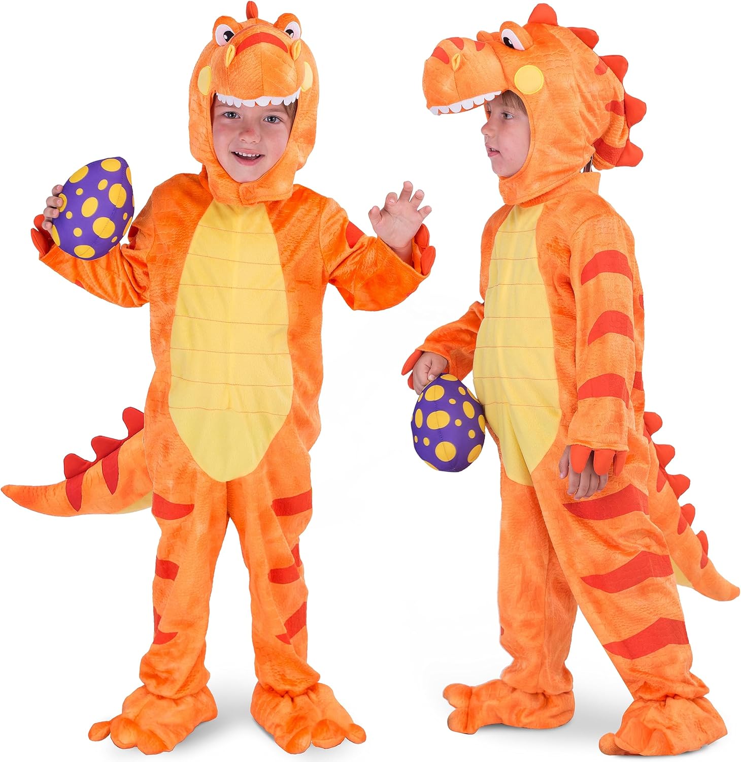 Spooktacular Creations Halloween Dinosaur Costume Kids, T-Rex Costume Toddler with Egg for Baby Child Halloween Dressup Party