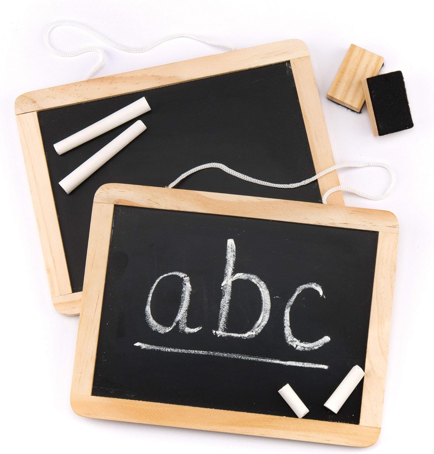 Baker Ross AR287 Wooden Chalk Board Sets - perfect Craft Supplies For Boys and Girls (Pack of 2), Black, 21cm x 16cm