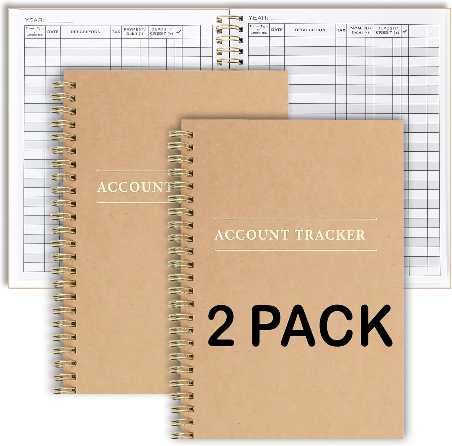 2 Pack Accounting Ledger Books for Home Budget Tracking, Business Bookkeeping - Home Expense Tracking Notebook - Expense Ledger for Small Business Bookkeeping - Bookkeeping Book (100 Pages 2 Pack)