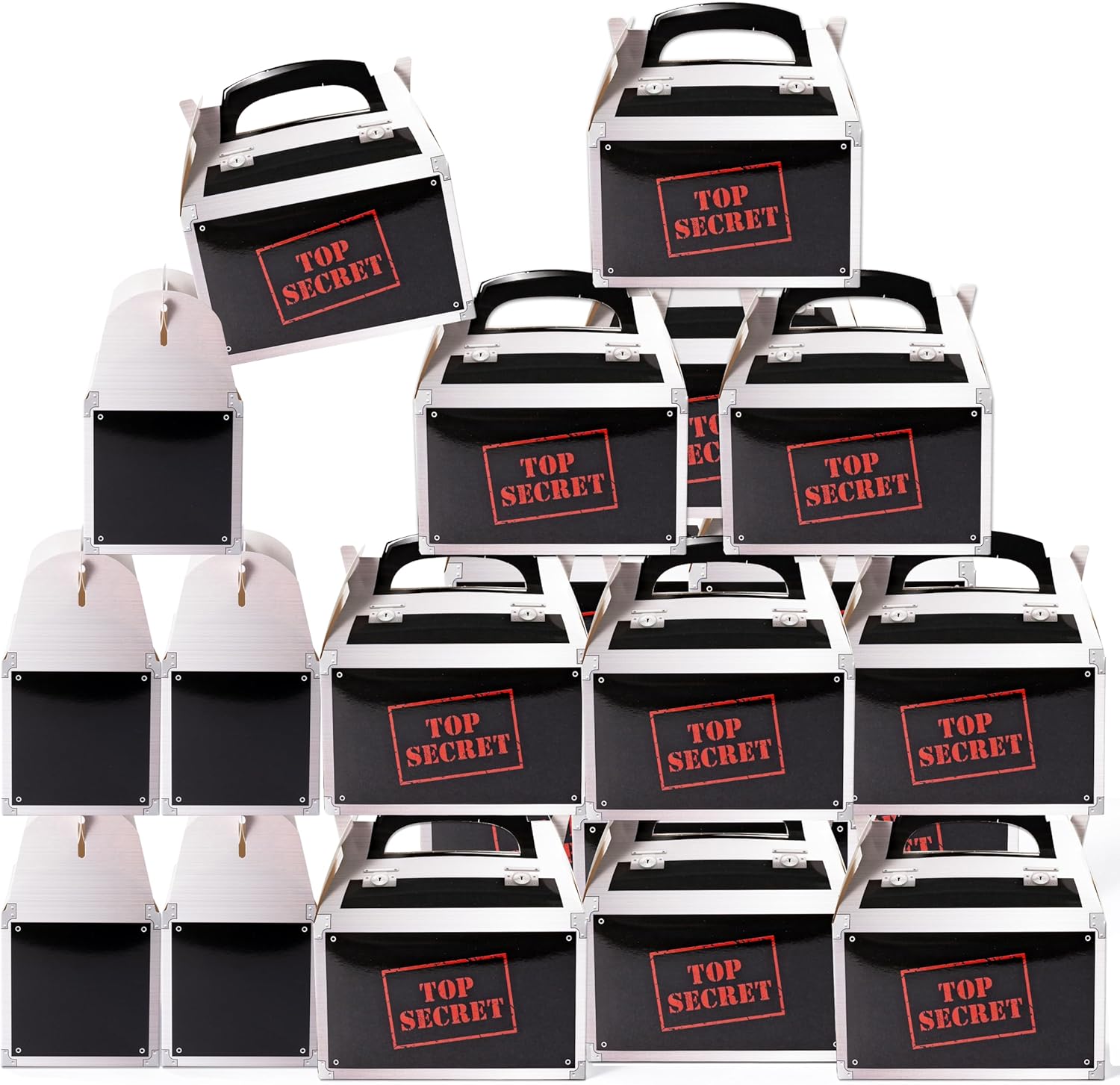 Top Secret Spy Party Favor Boxes - 24Pcs Secret Agent Candy Gift Boxes, Murder Mystery Spy Themed Party Decorations for Kids Escape Room Agent Themed Events Supplies Birthday Gift