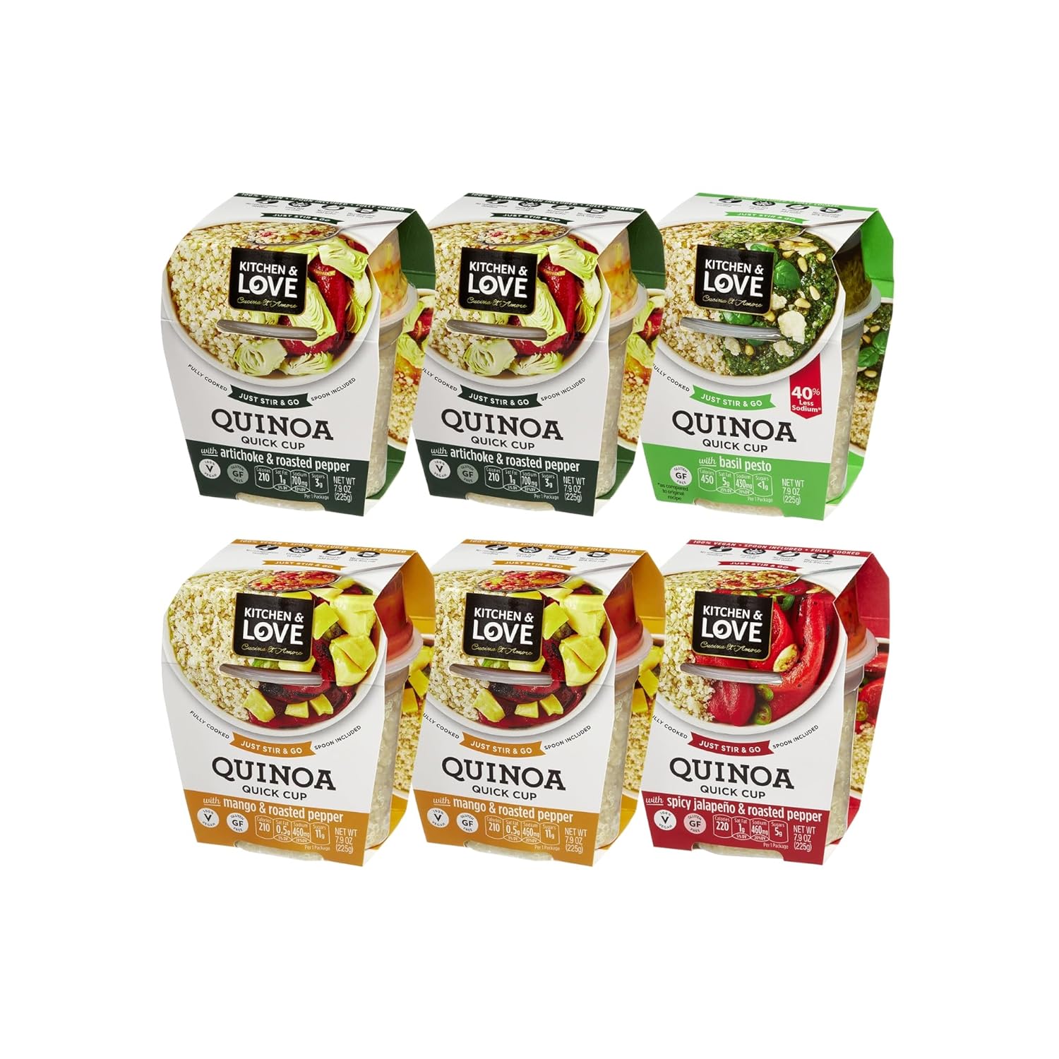 Kitchen & Love Quinoa Quick Meal Variety Box 6-Pack | Gluten Free, Ready-to-Eat, No Refrigeration Required