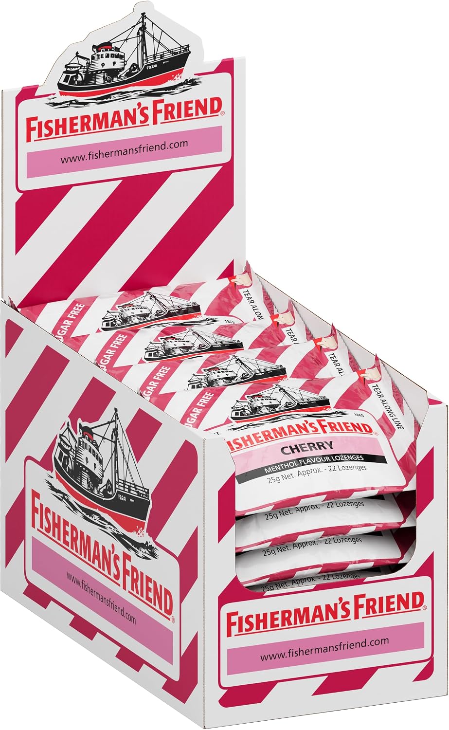 Fisherman's Friend Sugar Free Cherry Lozenges, Pack of 24 (25g)