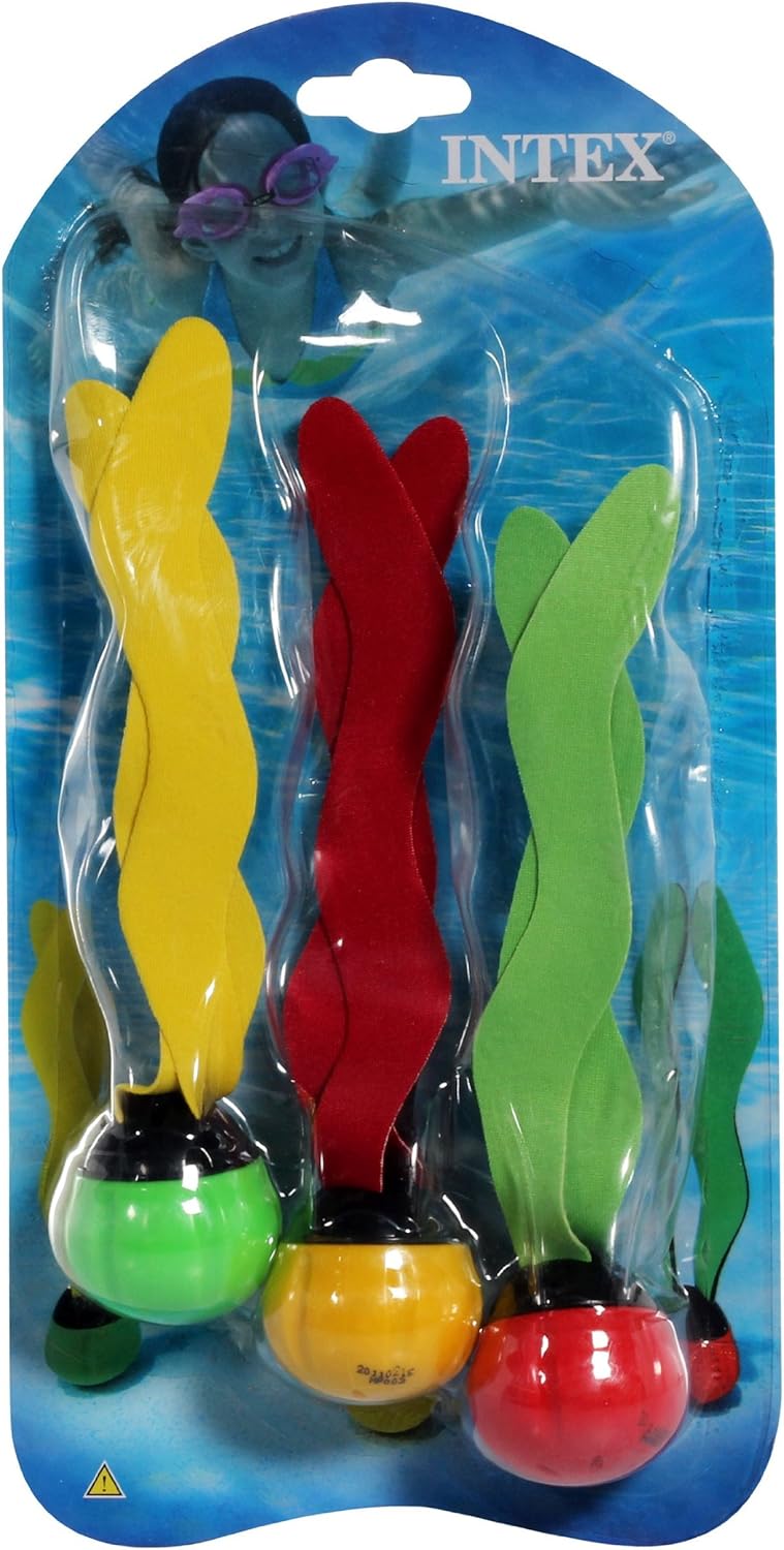 INTEX Underwater Swimming/Diving Pool Toy Sinking Fun Balls (3 Pack)-Multi color, 55503