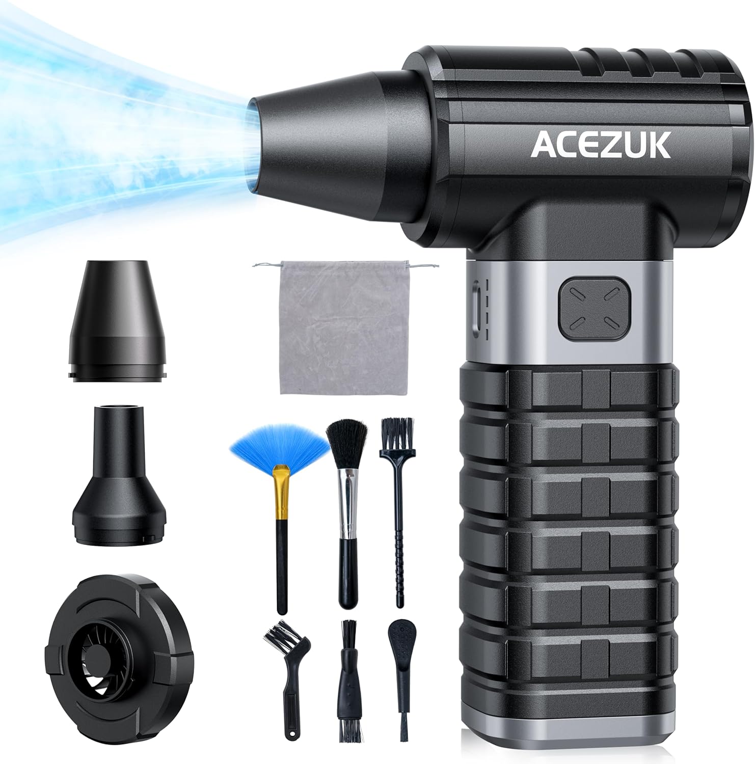 Compressed Air Duster 4-Gear Adjustable 300000RPM Electric Air Duster Rechargeable Brushless Motor Mini Cordless Air Blower for Keyboard, Electronics,Car and Home Cleaning Replaces Compressed Air Can