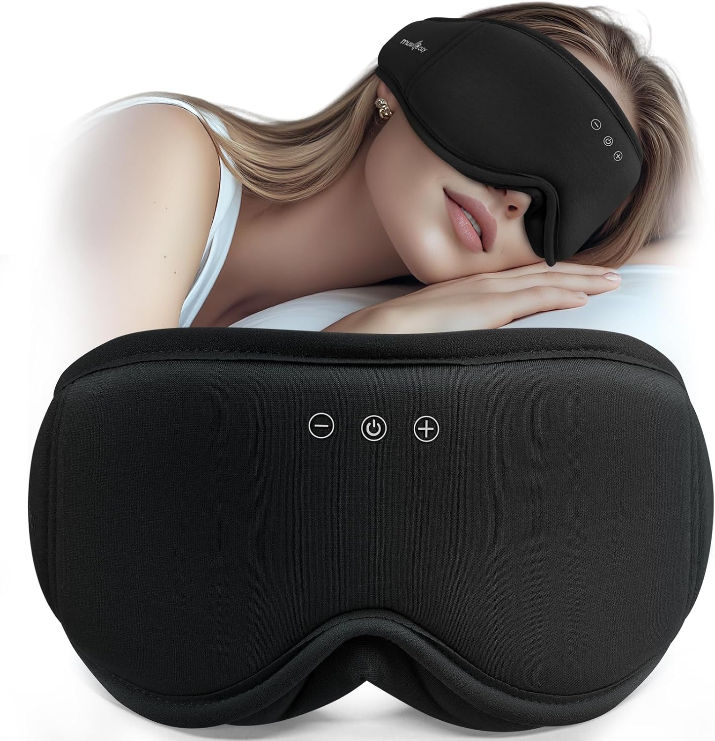 MUSICOZY Sleep Mask Headphones | 100% Blackout 3D Organic Bamboo Cotton Eye Mask for Travel & Restful Sleep,Shift Work | Bluetooth 5.4 Sleep Headphone Cool Gadgets Gift for Men & Women!