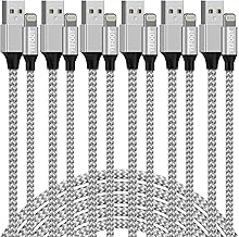 [Apple MFi Certified] 6Pack[3/3/6/6/6/10ft] iPhone Charger Lightning Cable Compatible iPhone 14ProMax/14Pro/14/14Plus/13Pro/13/12Pro/12/11 and More-Silver&White