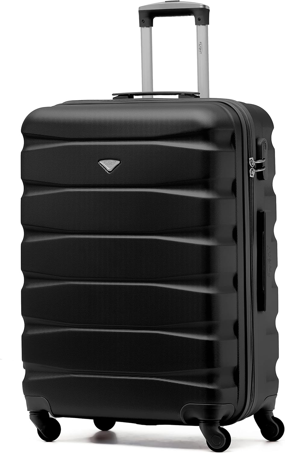 Flight Knight Lightweight 4 Wheel ABS Hard Case Medium Suitcase Approved for Over 100 Airlines Including easyJet, British Airways, Ryanair, Jet2, Emirates & Many More - Check-in Medium Size 25"
