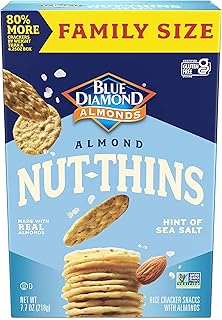 Blue Diamond Almonds Nut-Thins Gluten Free Cracker Crisps, Hint Of Sea Salt, Family Size, Sea Salt, 7oz