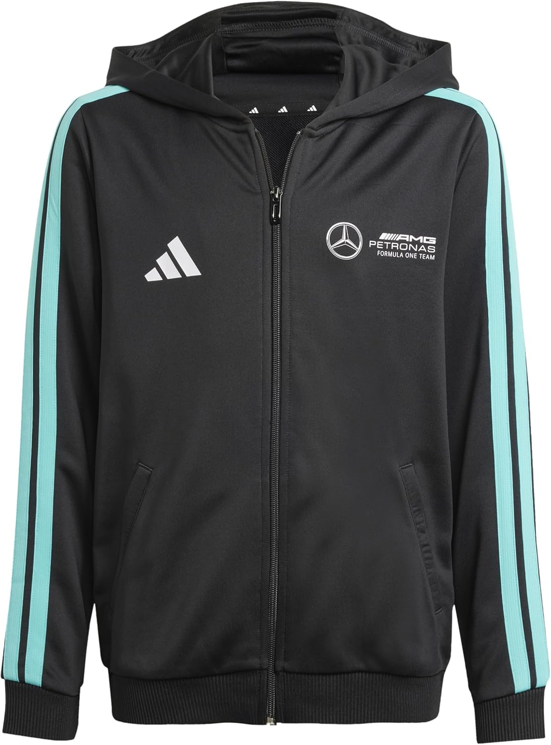 adidas Boy's Mercedes - Amg Petronas Formula One Team Dna Full Zip Hood Youth HOODED TRACK TOP (pack of 1)