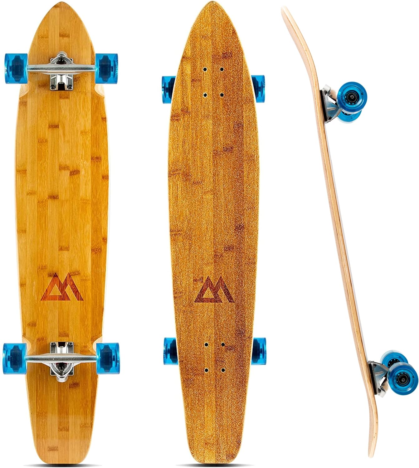 Magneto 44 inch Kicktail Cruiser Longboard Skateboard | Bamboo and Hard Maple Deck | Made for Adults, Teens, and Kids