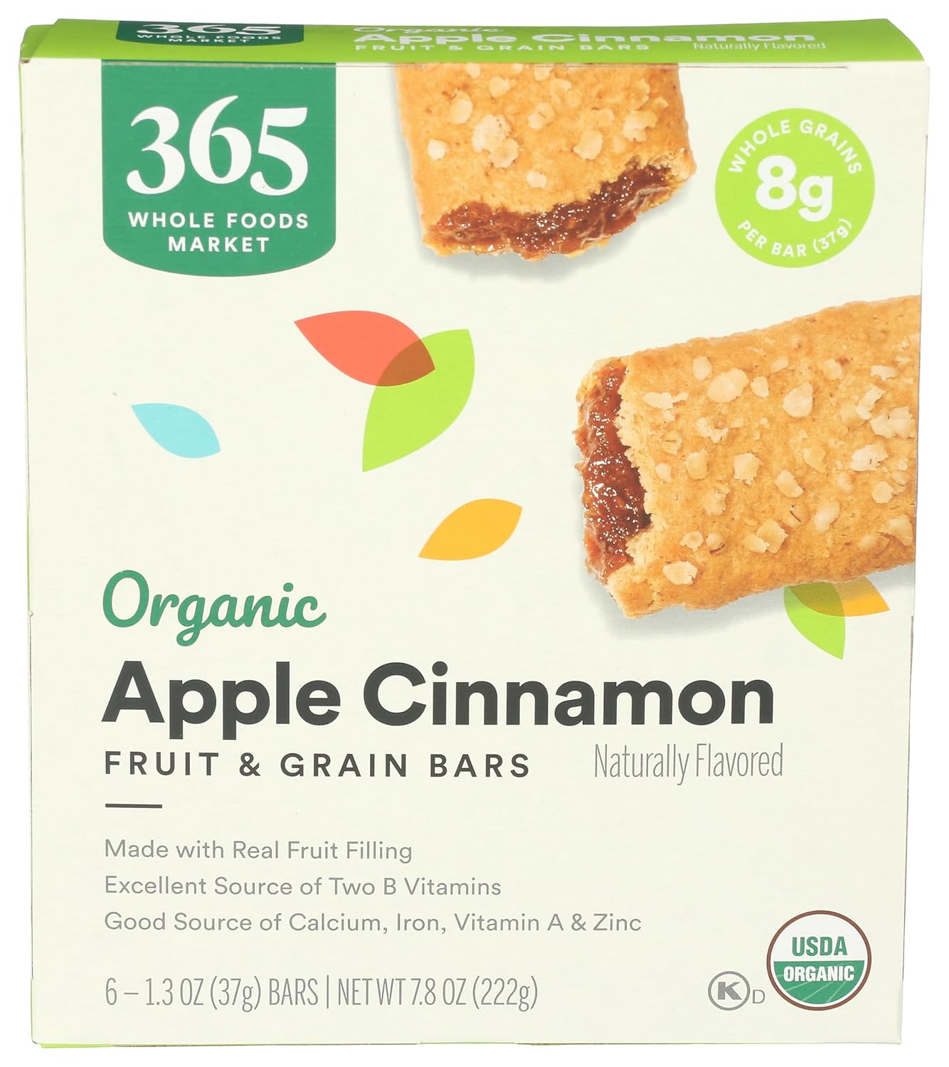 365 by Whole Foods Market, Organic Apple Cereal Bar 6 Count, 7.8 Ounce
