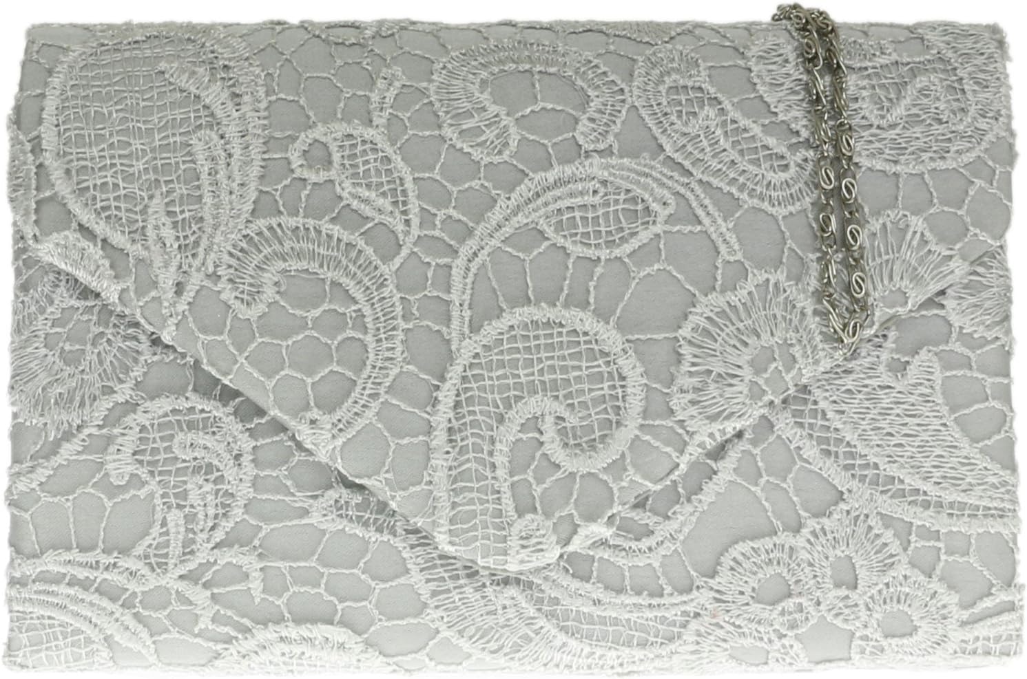 Girly Handbags Womens Satin Lace Clutch Bag Envelope Evening Bag Purse Floral Wedding Handbag