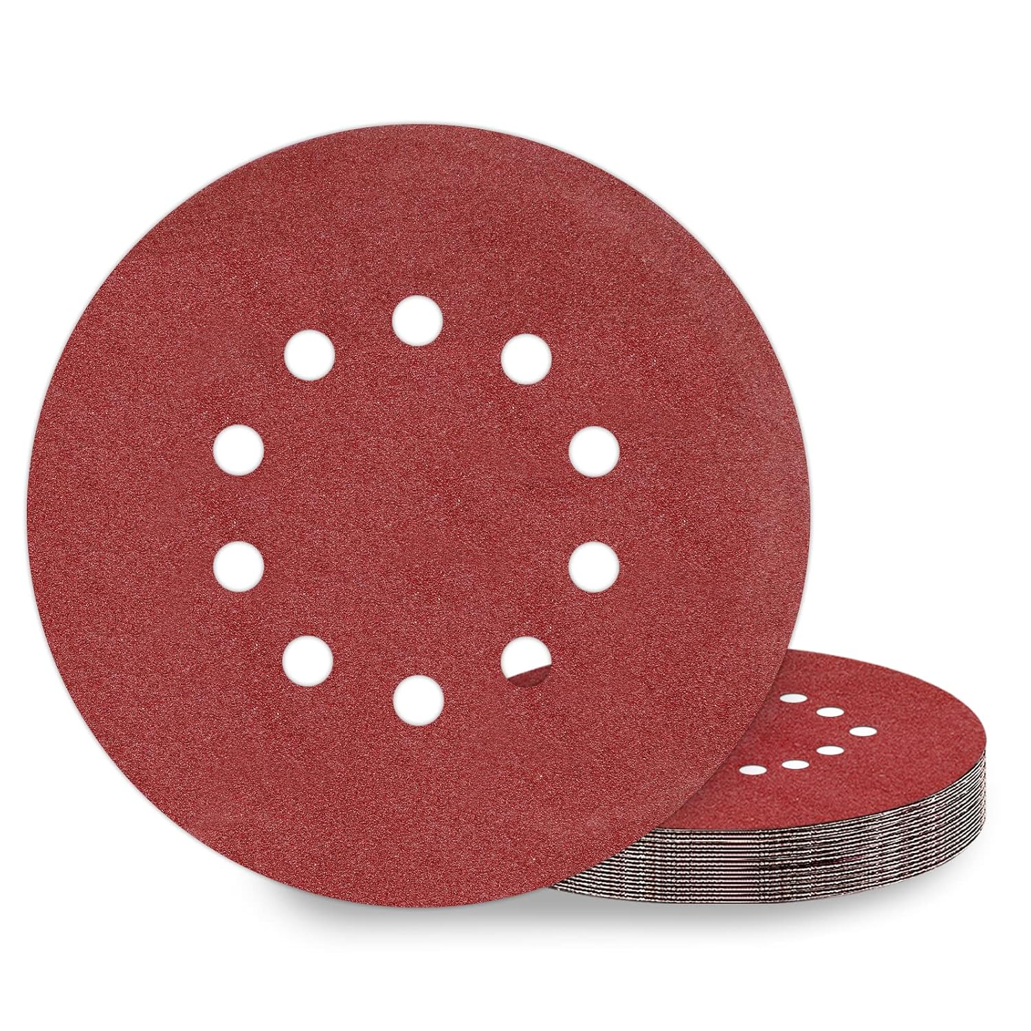 KONGMING 225mm sanding disc 10 Pcs 10 Hole Hook and Loop Grit P120 Sanding pads 9 inch sandpaper for Drywall Sander Long Neck Sander Sanding Giraffe