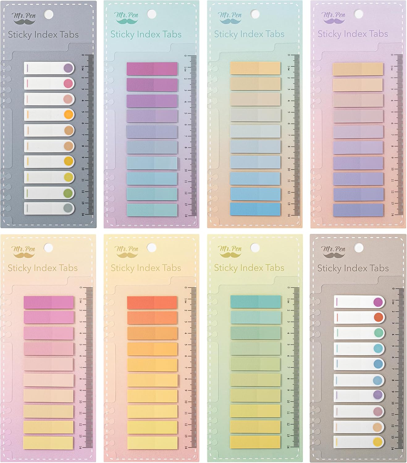 Mr. Pen- Sticky Tabs, 1600 Pcs, Colorful Book Tabs, Transparent Sticky Tabs for Books