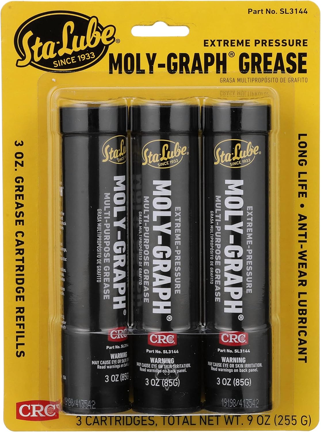 Sta-Lube Moly-Graph Extreme Pressure Multi-Purpose Grease SL3144 - [Pack of 3] 3 Wt Oz., Extreme Pressure, Multi-Purpose Molybdenum and Graphite Grease