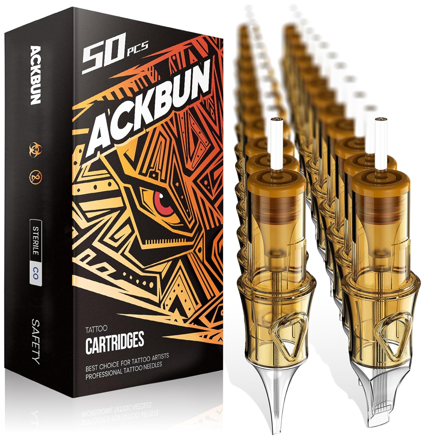 50Pcs Assorted Tattoo Needles #10 5Pcs each of 5RL, 7RL, 9RL, 11RL, 5RS, 9RS, 15RM, 21RM, 15M1, 21M1 Mixed Size Disposable Tattoo Cartridge Needle Pro Sterilization and Safety for Tattoo Pen