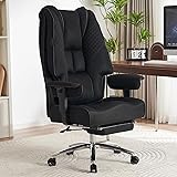 Big and Tall Office Chair 400lbs Wide Seat, Mesh High Back Executive Office Chair with Foot Rest, Ergonomic Office Chair Lumbar Support for Lower Back Pain Relief (Mesh Black)
