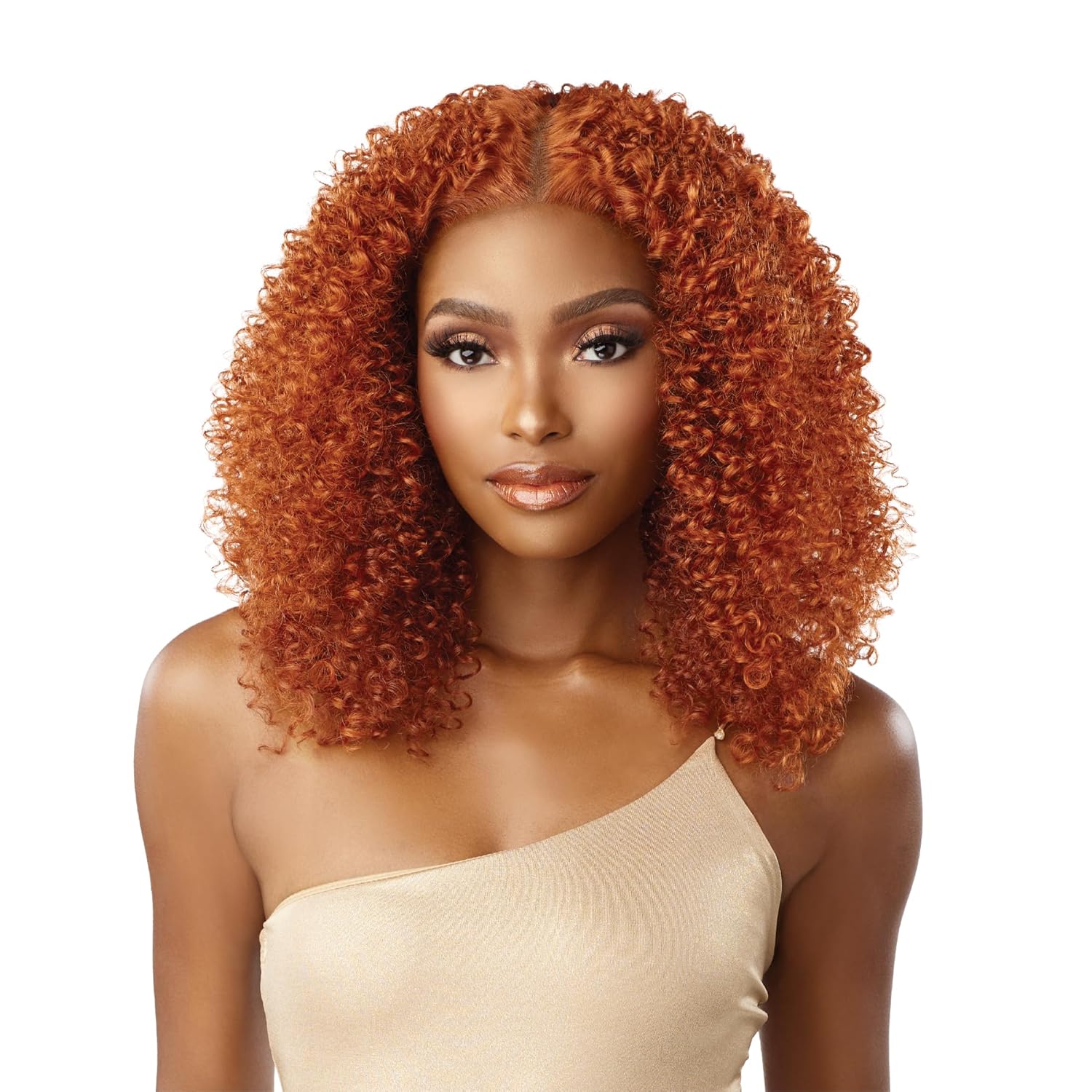 Sensationnel Butta lace precut wigs - unit 5 glueless precut lace extra wide 5 inch deep part synthetic wig pre tweezed smaller knot hairline - Butta pre cut unit 5 (COPPERPUMPKIN)