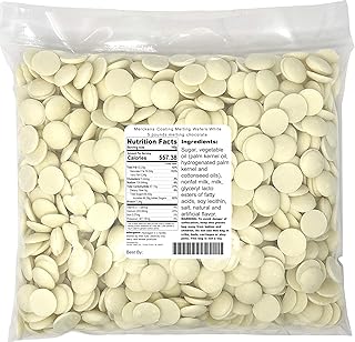 Merckens Coating Melting Wafers White 5 pounds melting chocolate, 80 Ounce