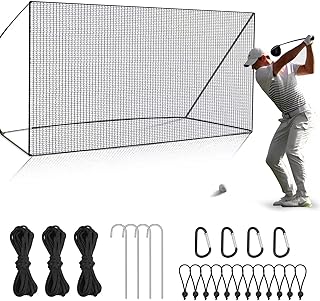 Golf Net for Backyard Driving Outdoor Indoor Sports Netting 10 x 10 Ft/10 x 15Ft/10 x 20 Ft/10 x 25 Ft/15 x 15 Ft/15 x 20 Ft Heavy Duty Net for Baseball Soccer Hockey Practice Impact Screen