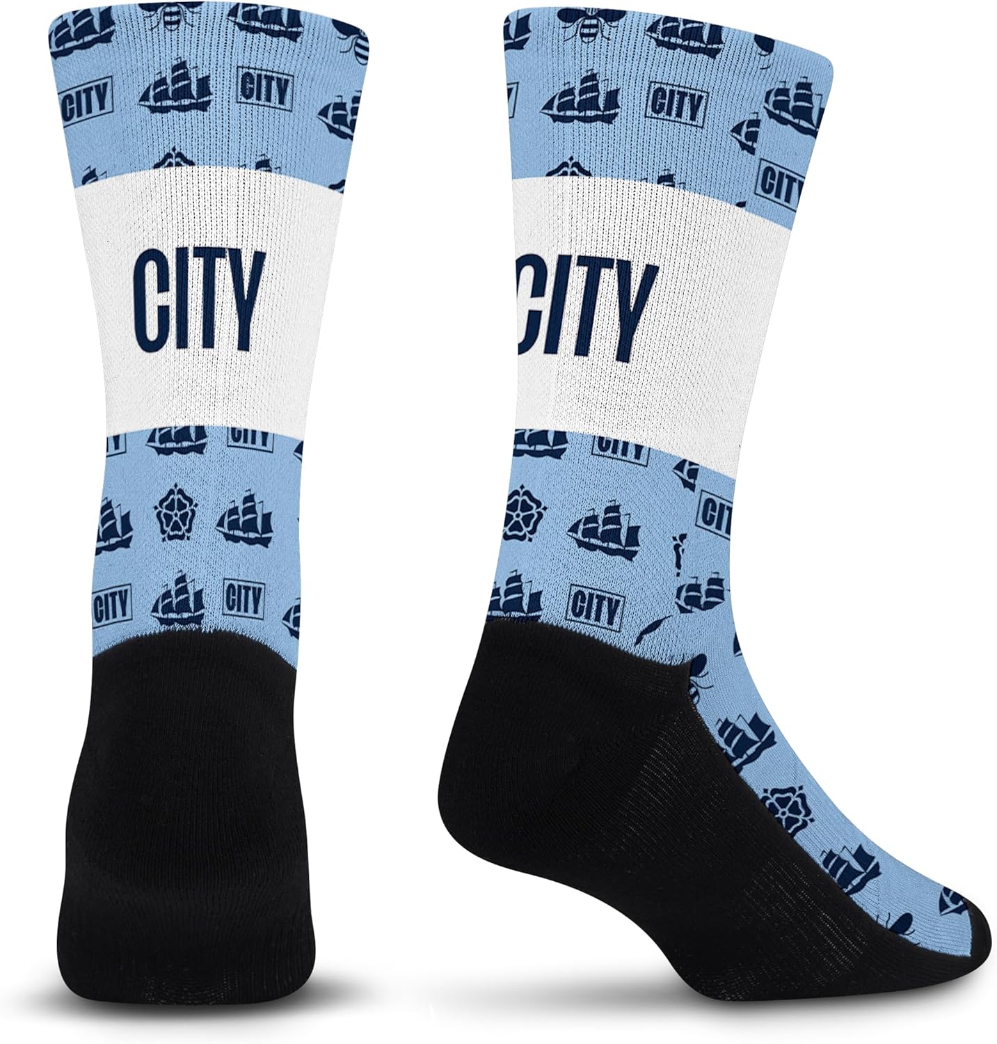 For Bare Feet Unisex Kid's Premier League Montage Banner Crew Sock Youth
