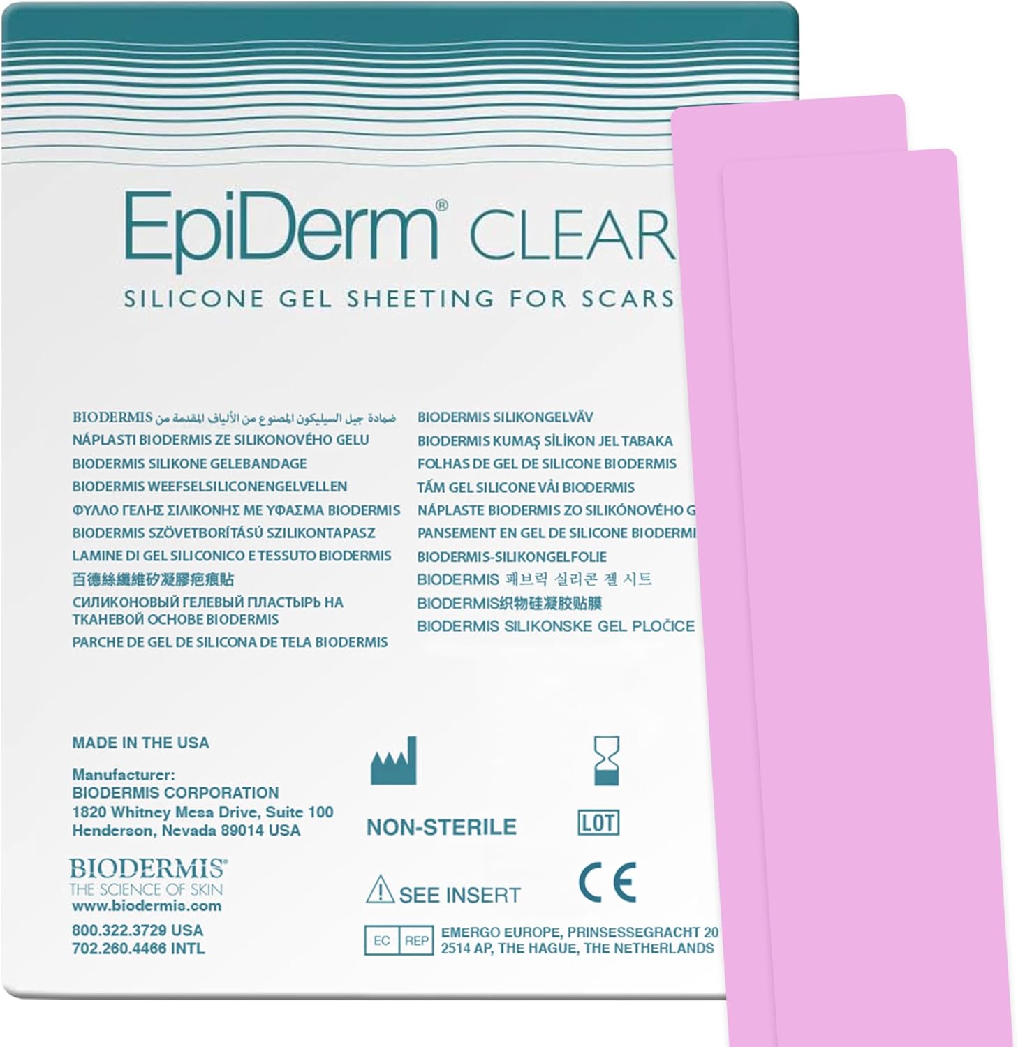 Epiderm Long Strips Clear Silicone Scar Sheets – Soft, Flexible & Reusable Scar Sheets - Treatment for Tummy Tuck, C-Section & Surgery Scars - Conforms to Body Contours - 1.4" x 11.5", 1 Pair