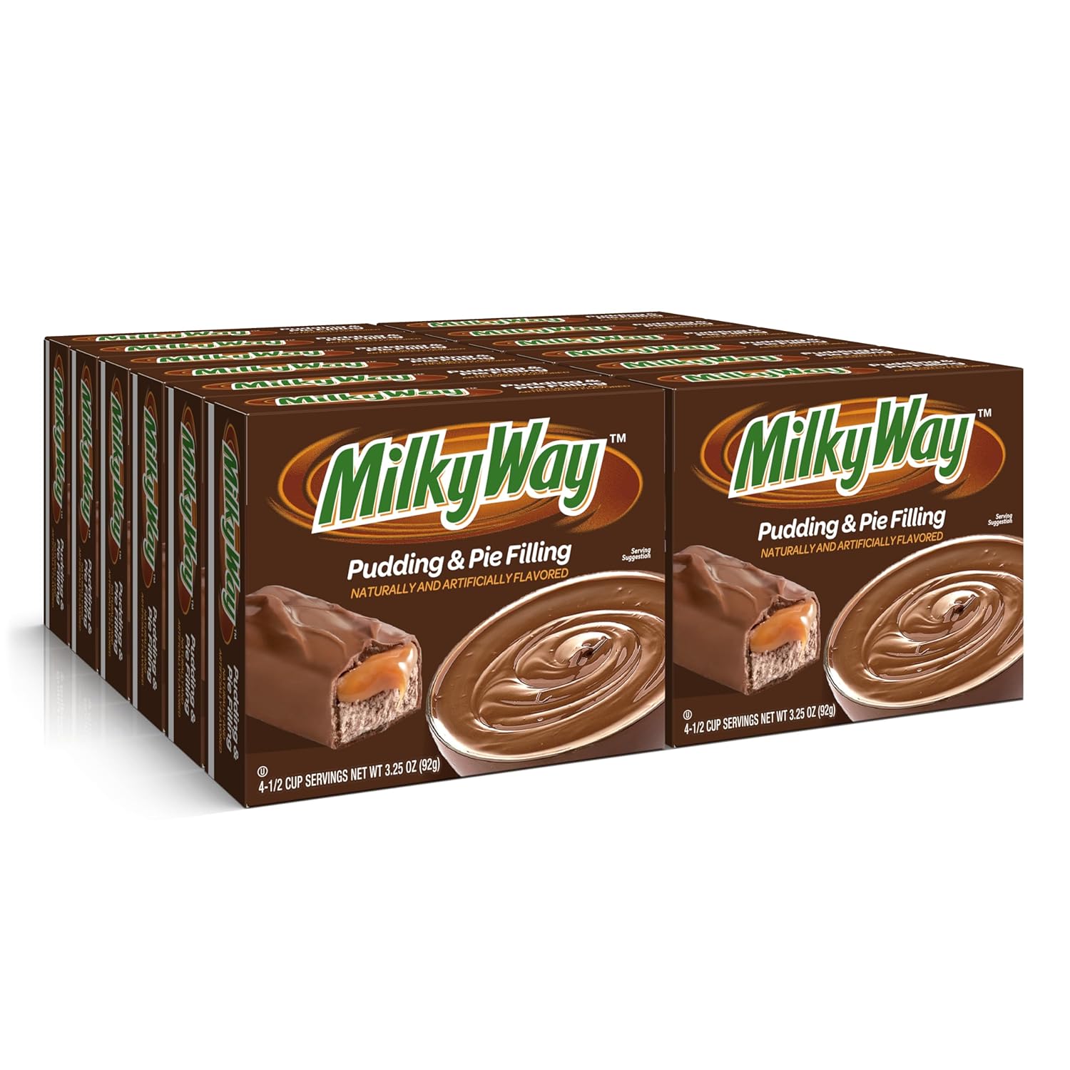 MILKY WAY, Milk Chocolate Pudding & Pie Filling, 3.25 oz, 4 Serving (Pack - 12)