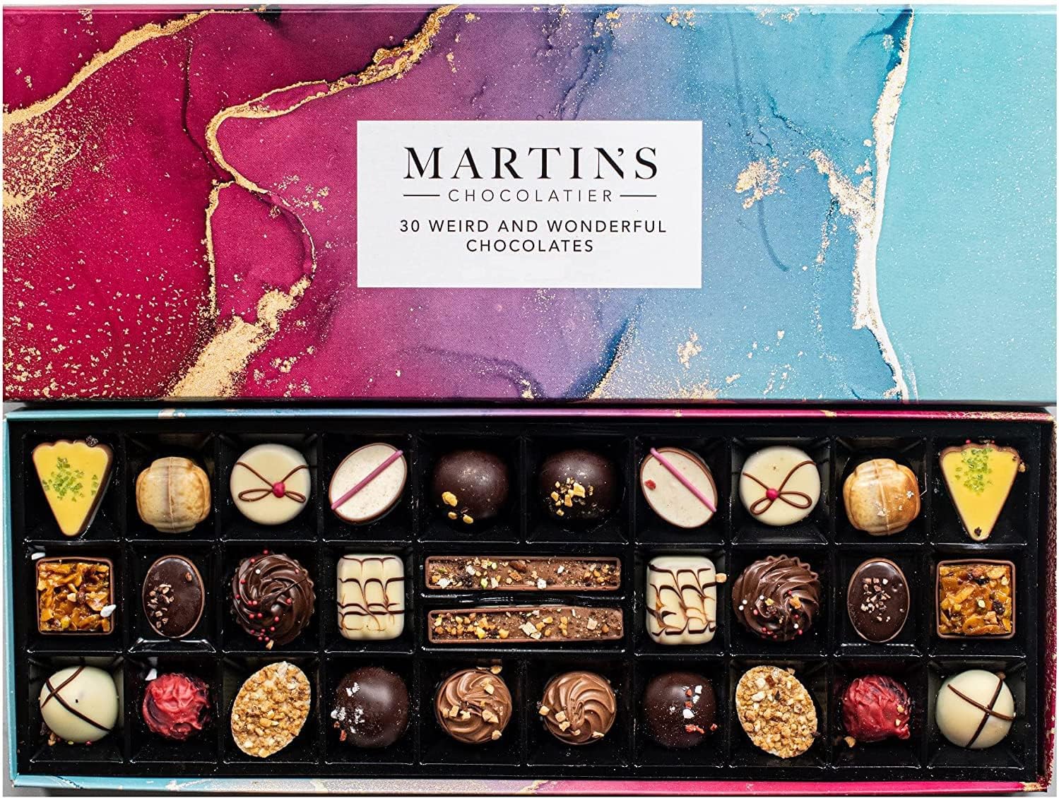 Martin’s Chocolatier Weird & Wonderful Signature Collection - Belgian Luxury Chocolate Gift Box,30 Pieces Milk Dark White Assorted Pralines & Truffles, 462g