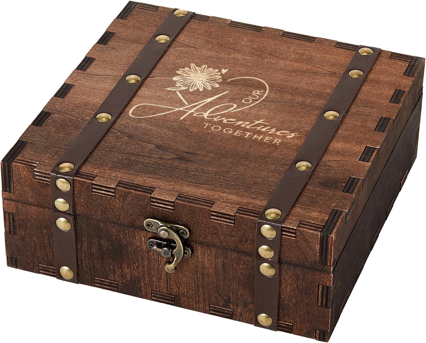 AW BRIDAL Memory Box for Keepsakes Wedding Keepsake Box Engraved Wood Box with Lid Anniversary Engagement Gifts for Couples Bridal Shower Gifts Bride Gifts