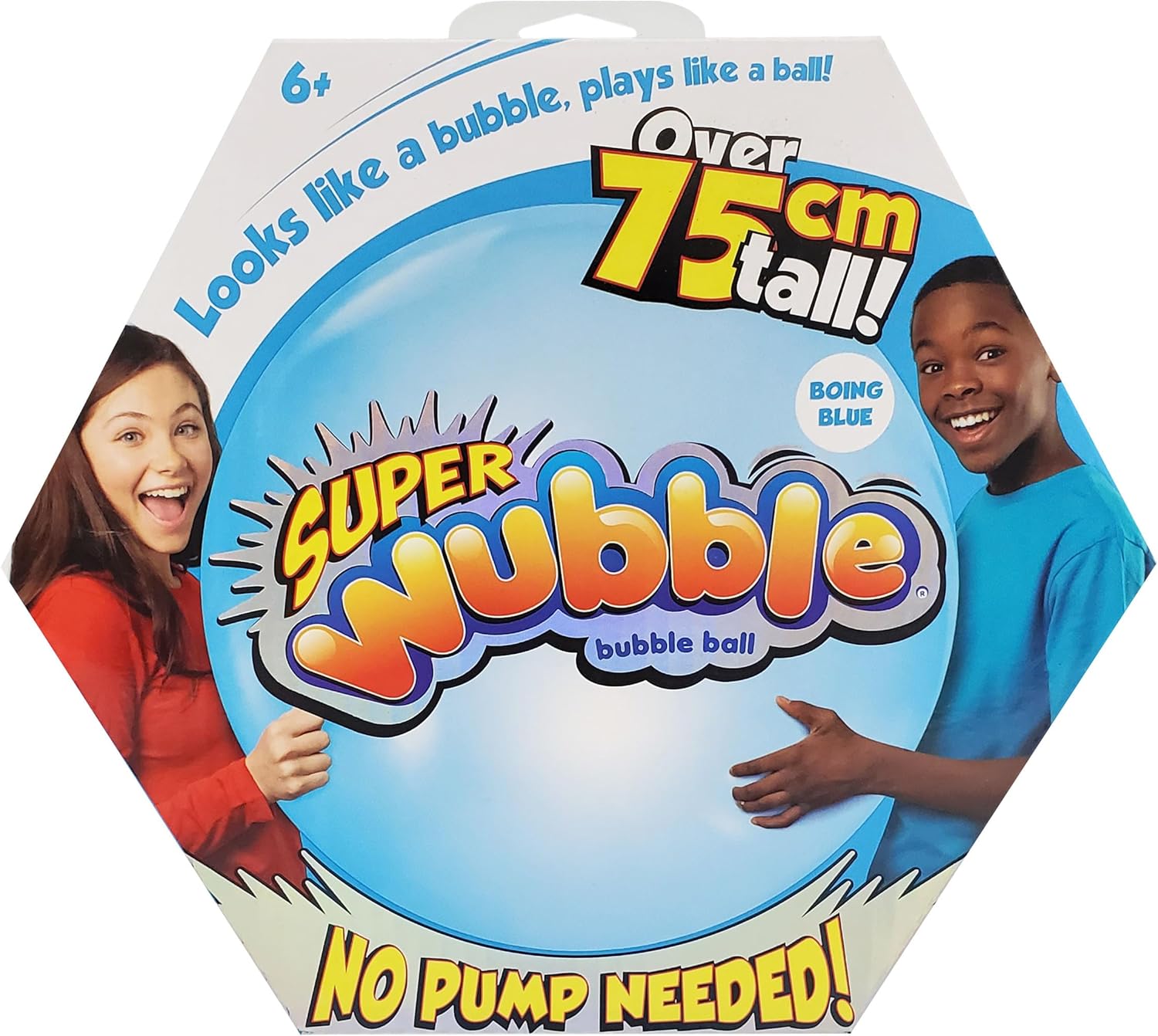 Wubble Super Bubble Ball - Blue | Looks Like a Bubble, Plays Like a Ball! | Inflates to 80cm Tall | Pump not Included | Outdoor Garden Toys | Ages 6+